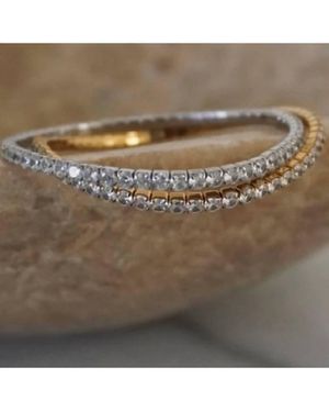 Chansuttpearls Stretchy Rhinestone Tennis Bracelet - Metallic