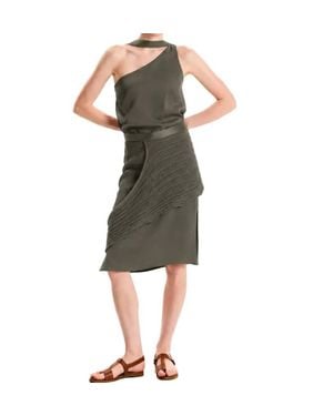 Kourbela One-Shoulder Dress With Pannel - Green