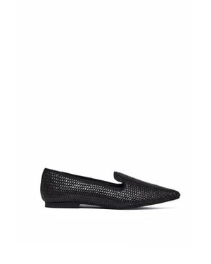 Marella Pointed Toe Raffia Flats - White
