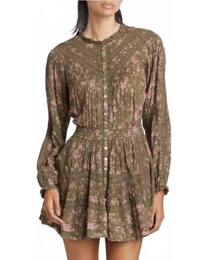 LoveShackFancy Calia Mini Dress - Brown