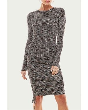 Acoa Space-Dyed Ribbed-Knit Mini Dress - Gray