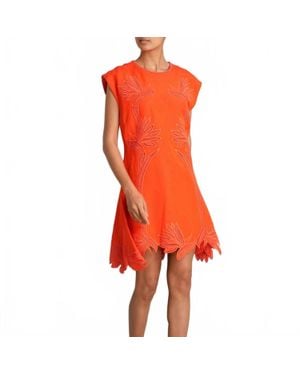 Jonathan Simkhai Raquel Embroidered Mini Dress - Orange