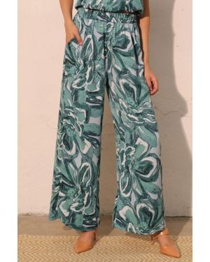 TRUEDAMES Chasing Petals Pocket Pants - Blue