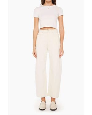 Mother Half Pipe Ankle High-Waisted Jean - White