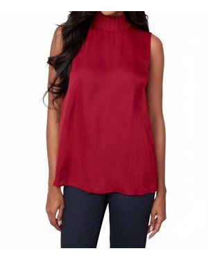 Renuar Sleeveless Turtleneck Blouse - Red