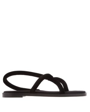 Ferragamo Ferragamo Floriane Knotted Strap Flat Sandals, Size 7 C - Black