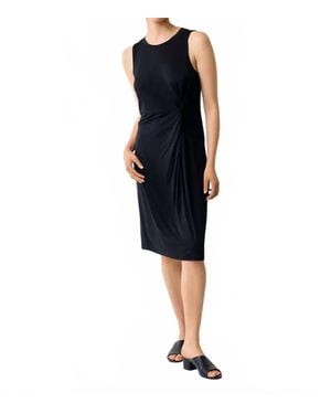 Doe And Rae Front Twist Sleeveless Midi Dress - Black