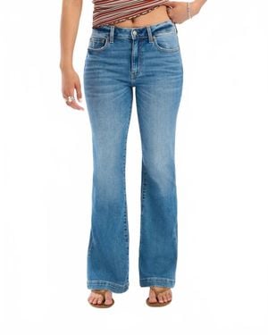 DAZE The Heart Breaker Mid Rise Flare Jean - Blue