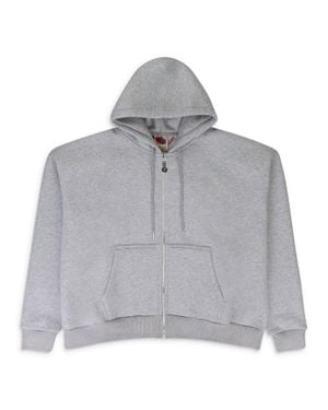 Greedy Unit Multi Tag Zip Hoodie - Gray