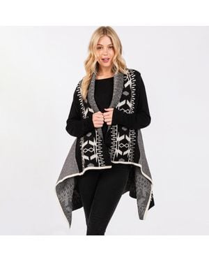 TRUEDAMES Aztec Pattern Vest - Black