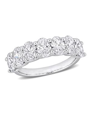 Created Forever 3Ct Tw Oval-Cut Lab-Grown Diamond 7-Stone Anniversary Band - Metallic