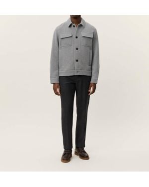 Les Deux Nash Twill Wool Jacket - Gray