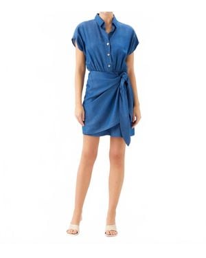 Fifteen Twenty Ryan Side Tie Dress - Blue