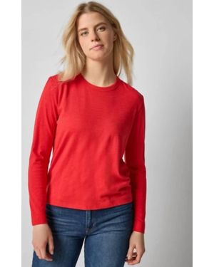 Lilla P Shirred Shoulder Crewneck Tee