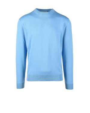 FILIPPO DE LAURENTIIS Light Crewneck Knit Sweater - Blue