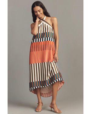 Hutch Satin Halter Midi Dress - Multicolor