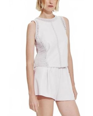 Melissa Nepton Hudson Vegan Leather Shorts - White