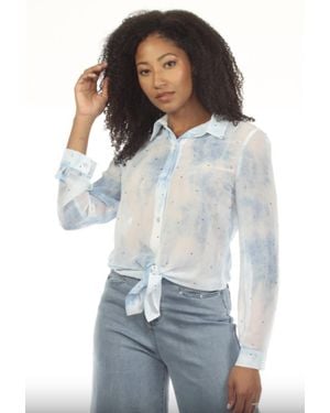 A.Z.I. Front Tie Blouse - White