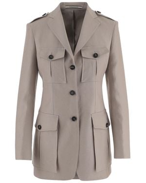 Tagliatore Single-Breasted Linen Jacket - Gray