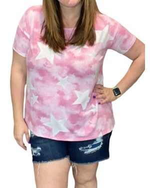 Honeyme Tie Dye Star Tunic Top - Pink