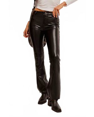 Free People Level Up Vegan Slit Boot Pants - Black