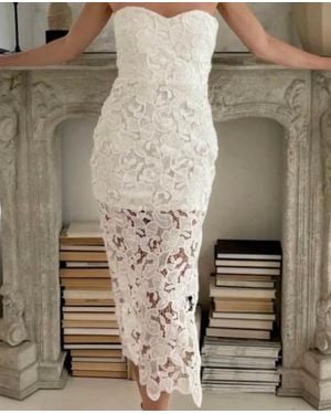 Lena® Floral Lace Tube Dress - Natural