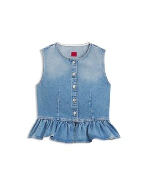 HUGO Regular-Fit Sleeveless Blouse - Blue