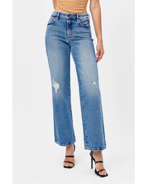 Hidden Jeans Logan Grinded Stretch Dad Jean - Blue