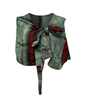 Rick Owens Laura Printed Halterneck Wrap Top - Green