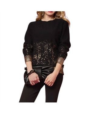 Coco + Carmen Tinlee Sweater With Metallic Splatter - Black