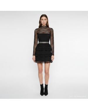 Self-Portrait Guipure Lace Mini Dress in White | Lyst
