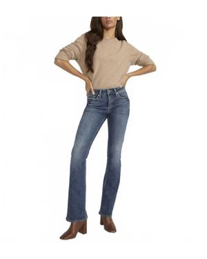 Silver Jeans Co. Mid Rise Comfort Fit Elyse Bootcut Jeans - Blue