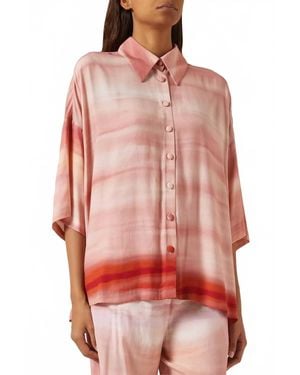 Hemant & Nandita Oversized Shirt Top - Red