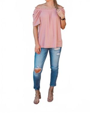 Hayden LA Off-The-Shoulder Pull On Top - Pink