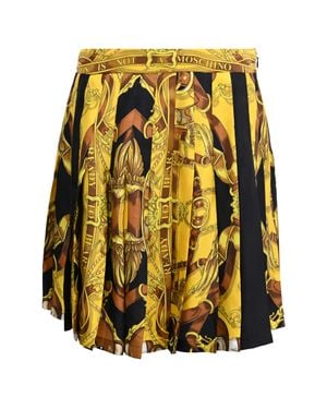 Moschino Couture Baroque-Print Pleated Mini Skirt - Yellow