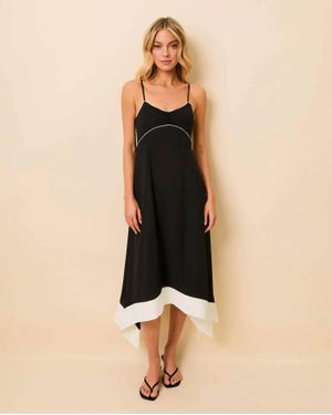 Solid & Striped Lennox Drape Midi Dress - Natural