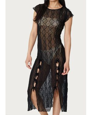 Find Me Now Second Skin Mariposa Lace Midi Dress - Black
