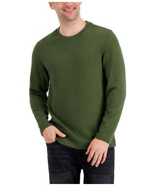 Alfani Directional Ribbed Sweater - Green