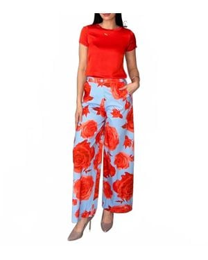 B.yu Rose Wide Leg Pant - Red