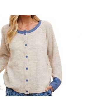 Anniewear Emilie Button Down Sweater - Natural