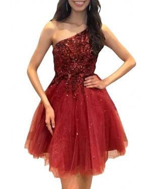 Mori Lee One Shoulder Dress - Red