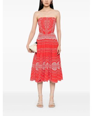 Charo Ruiz Iris Embroidered Cotton Midi Dress