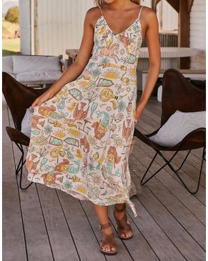 Jaase Fantasy Print Porter Slip Dress - Brown