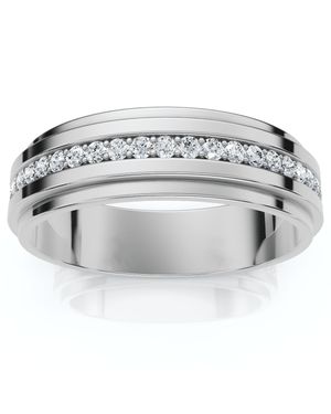 Pompeii3 Diamond 3/8Ct Eternity Ring Wedding Band 14K 7Mm Lab Grown - Gray