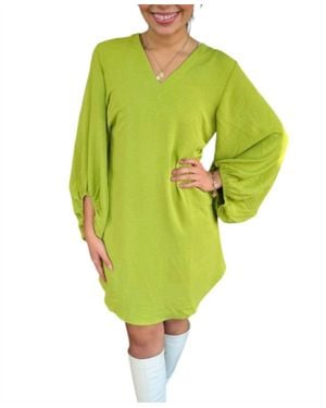 Ivy Jane Deep V-Neck Dress - Green