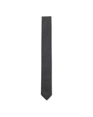 HUGO Silk-Blend Tie With Jacquard Pattern - Black