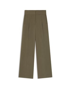 BOSS Straight-Fit Pants With Pleat Front - Green