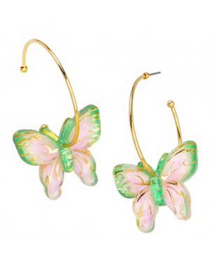 Zenzii Butterfly Hoop Earrings - Metallic