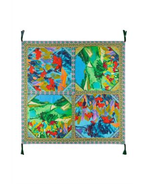 Johnny Was Torenia Silk Scarf - Green