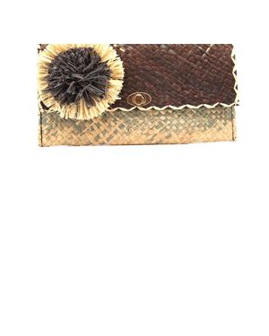 Shebobo Straw Envelope Clutches - Black